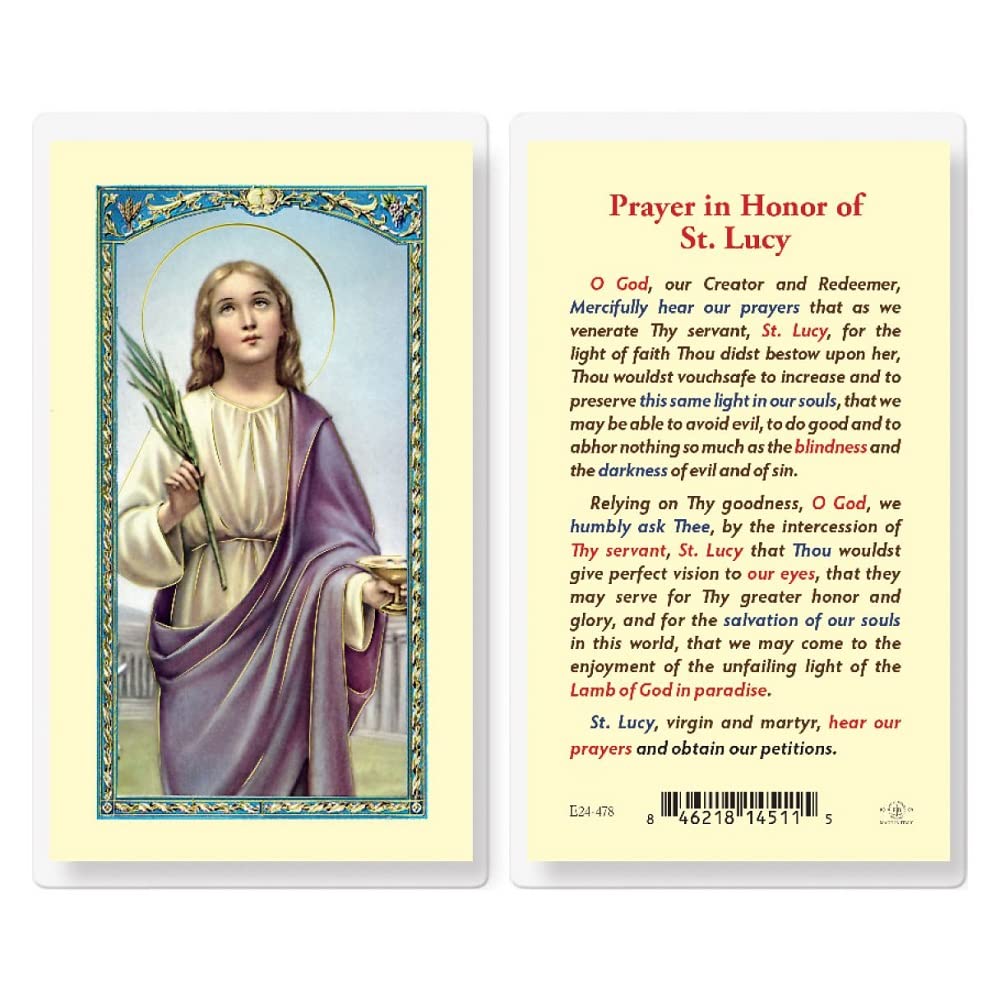 Artisan Owl Prayer in Honor of St. Lucy Holy Cards (Set of 5)