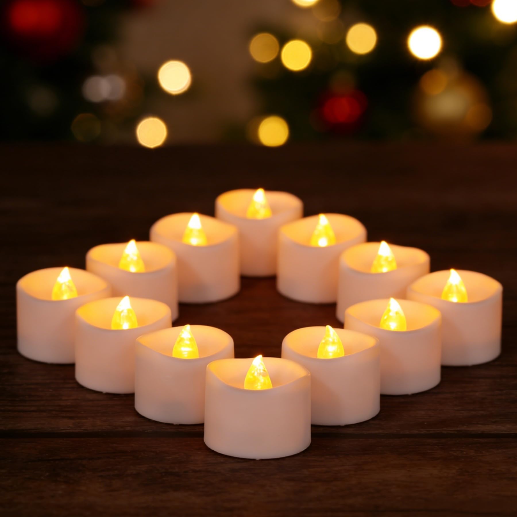 Yakpo 12 Pack Warm Yellow Battery Operated LED Timer Tea Lights, Flameless Flickering Timer Tealight Candles, Electric LED Fake Votive Candles Bulk for Christmas Halloween Pumpkin Light Decorations