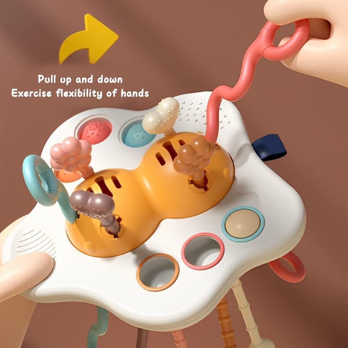 Royals hub Montessori Sensory Teething Pull String Toys for 1+ Year Old Travel Toys for Babies, Food Grade Silicone Baby Fine Motor Skills Toddler Activity - Image 7 thumbnail