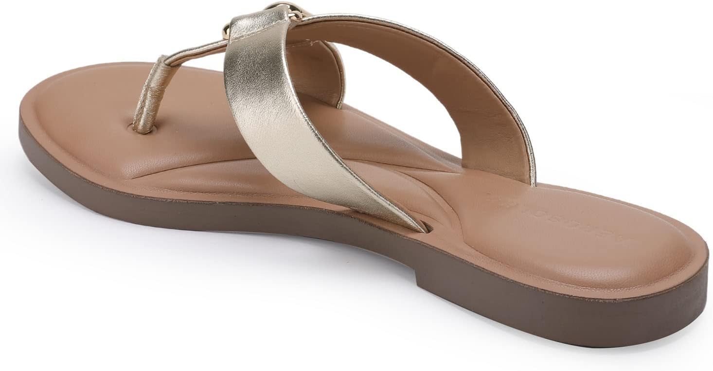Aerosoles Women's Gaia Slide Sandal, Soft Gold, 7