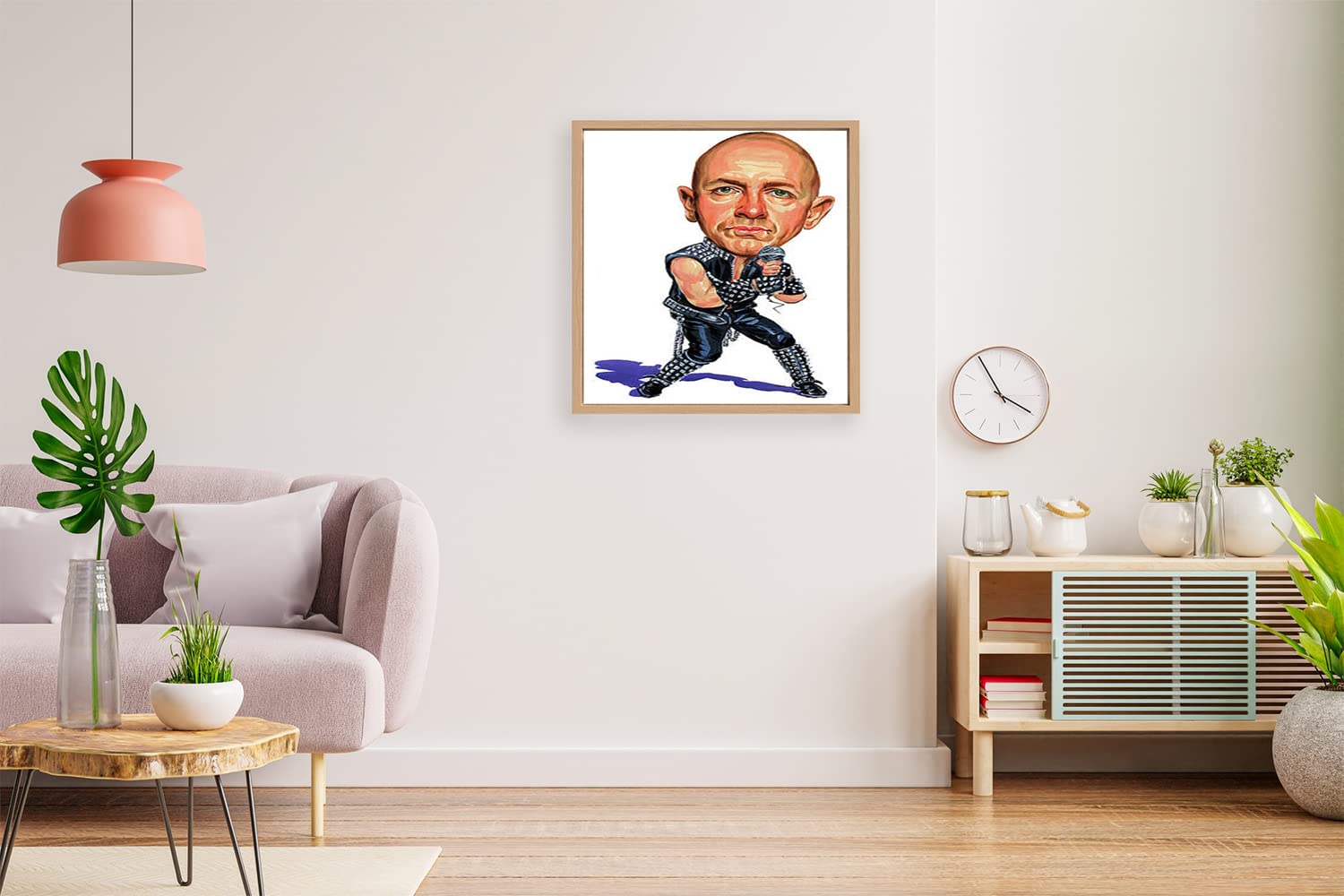 VERRE ART Printed Framed Canvas Painting for Home Decor Office Wall Studio Wall Living Room Decoration (14x14inch Wooden Floater) - Rob Halford