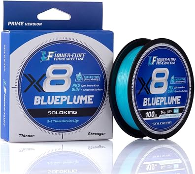 SOLOKING X8 Braided Fishing Line,Zero Stretch,Ultra-Thin Diameter Line,Extremely Abrasion Resistant Freshwater Saltwater PE Line for Fishing