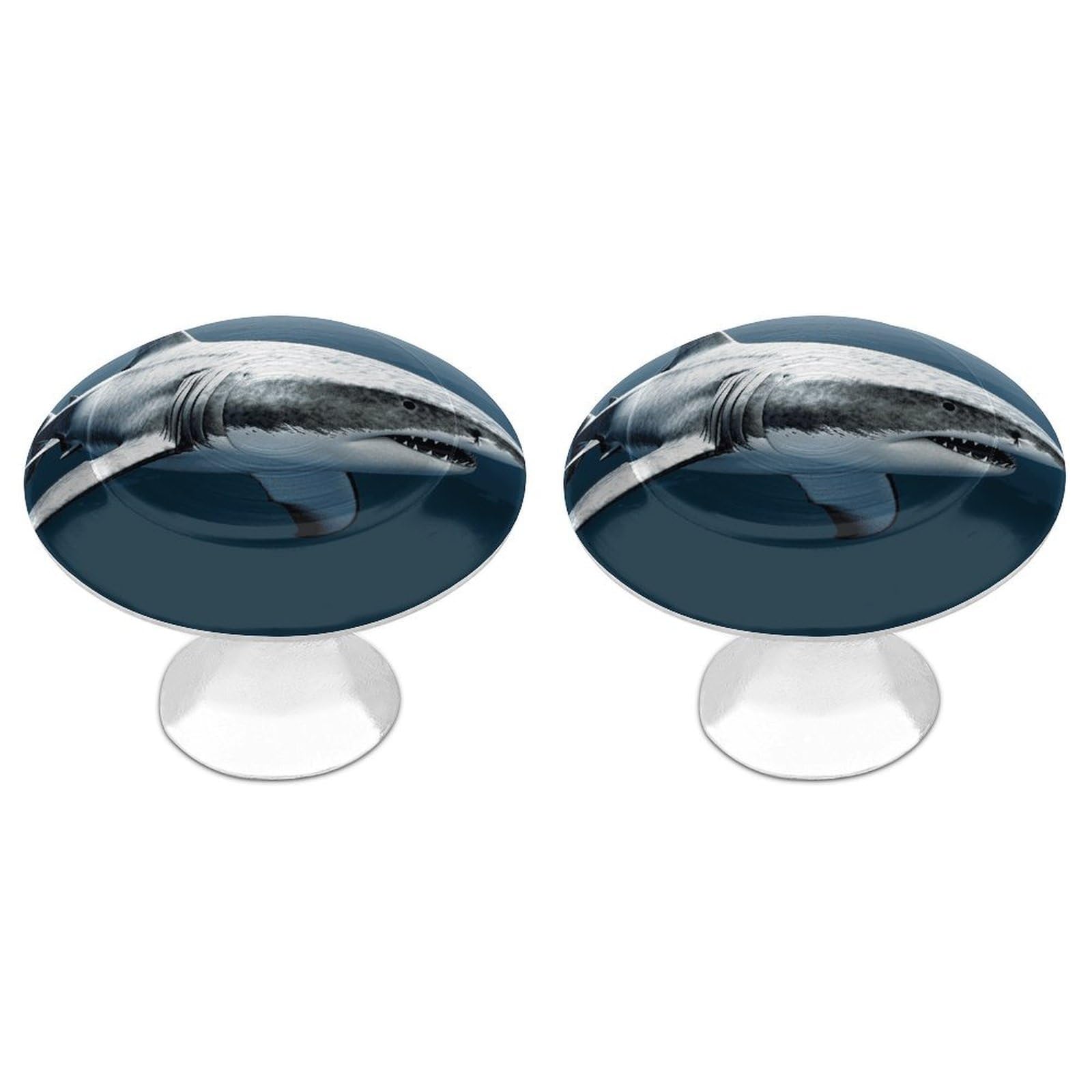 Btcowzrv Style 3D Shark Fish 2 Pack Cabinet Knobs Drawer Pulls