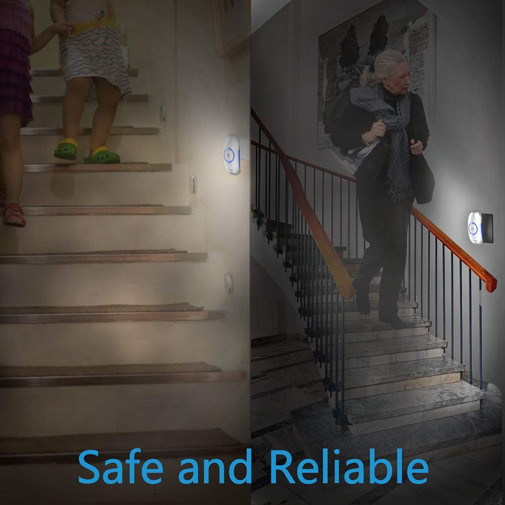 Luce del sensore di Movimento, degli Stati Uniti Socket Plug-in Night Lights, LED Bianco Caldo, di Ottimo rendimento, Lampada per i Bambini, i Bambini, disimpegno, Bagno, Scale (2 Pezzi)