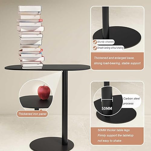 Miniatura 3 de Mesa auxiliar en forma de C, mesa auxiliar de hierro para espacio pequeño para sala de estar, dormitorio, baño, mesa comercial de tienda de té con