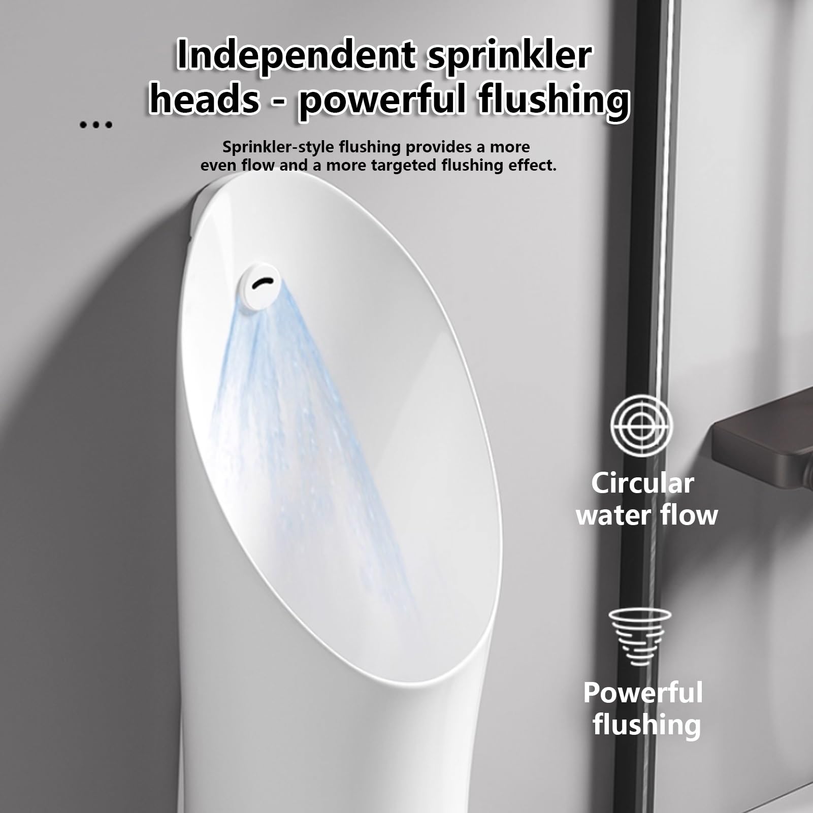 Automatisches Urinal für Männer, auslaufsicher, CE-zertifiziert, bündiges Design für Zuhause, Schule und Einkaufszentren, graue Waschlösung für Hygiene und Komfort