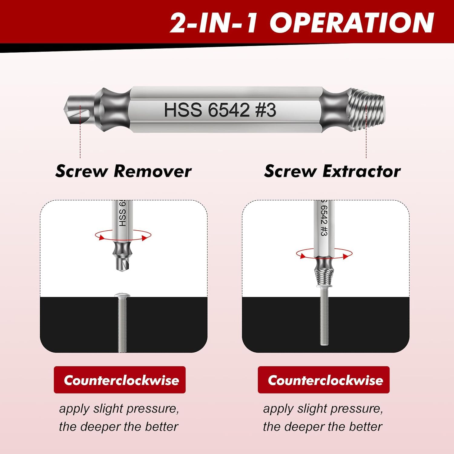 9 PCS Damaged Screw Extractor Set,6 PCS HSS 6542 Screw Extractor Remover Kit and 3 PCS Twist Drill Bit Kit - Image 3