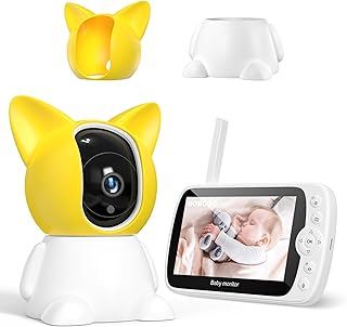 Baby Monitor,5''LCD Screen 1080P Video Baby Monitor with Camera and Audio,1000ft Long Range,VOX,Night Vision,2-Way Talk,Temperature,8 Lullabies and High Capacity Battery
