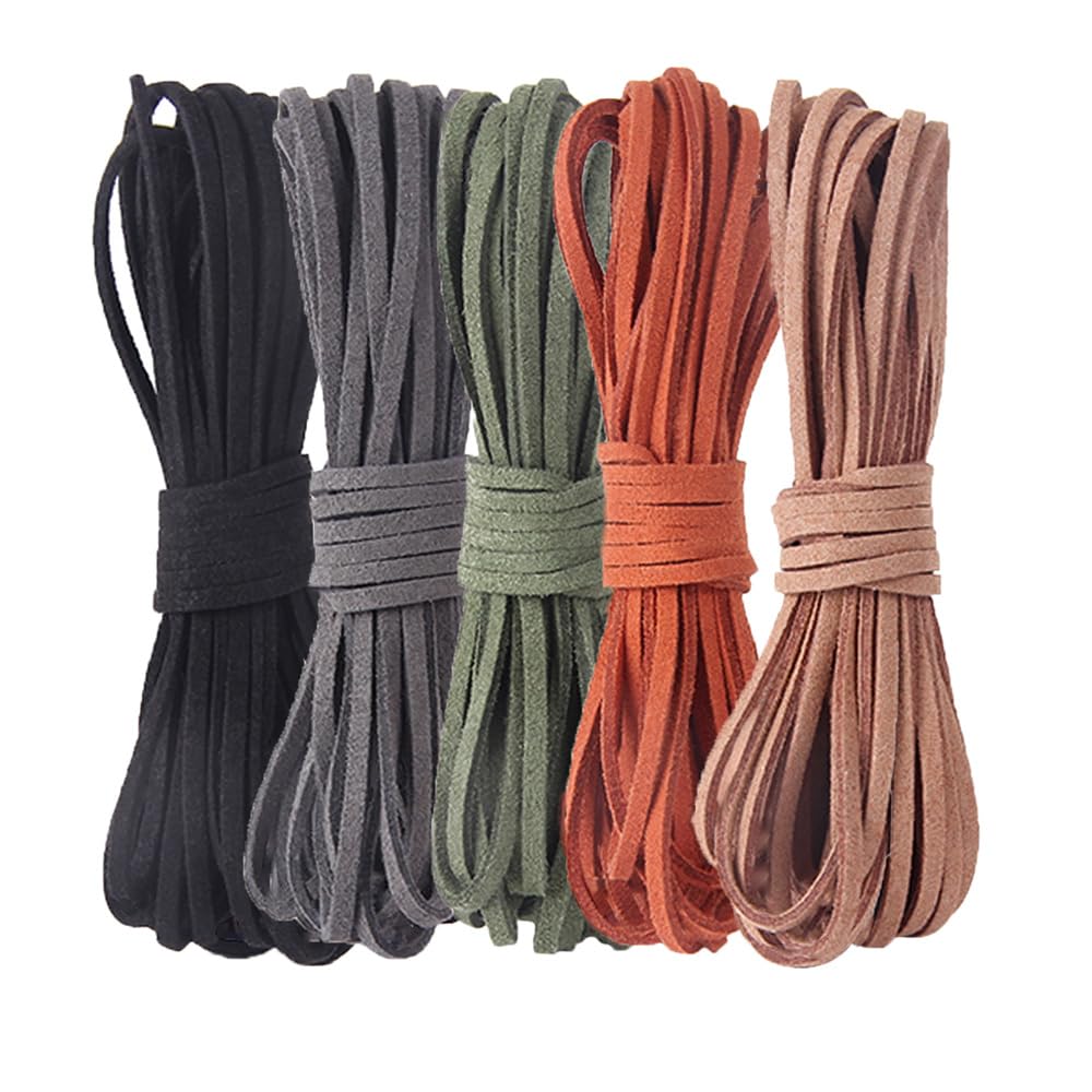 Amazon.co.jp: YAARUJEE スエード 革紐 ネックレス用 5m×5色セット 革  