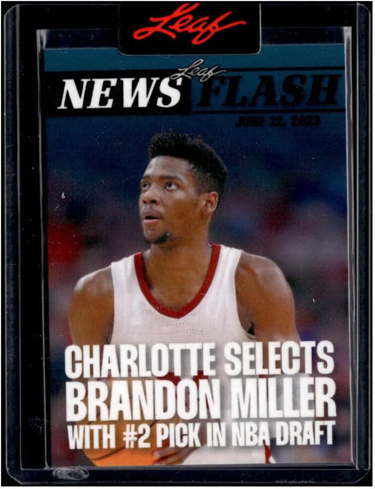 BRANDON MILLER RC SP 2023 Leaf /32 News Flash #NF-BM1 Goes #2 to Hornets ROOKIE NM+-MT+ NBA Basketball
