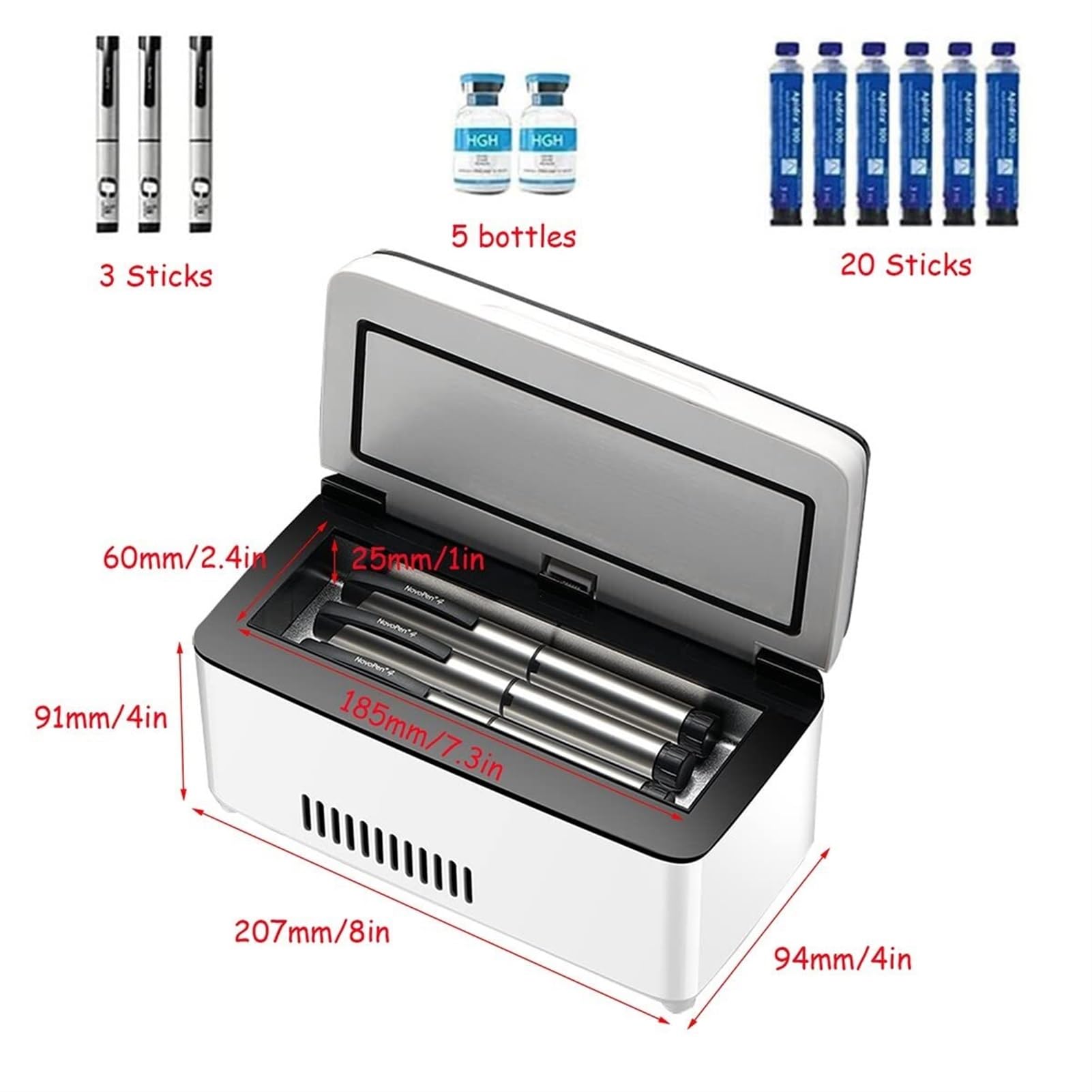 Bolsa de viaje portátil para insulina, nevera portátil para insulina, nevera portátil para viaje, nevera portátil para coche, 2-8 ℃, funda térmica para medicamentos con batería para el hogar, la