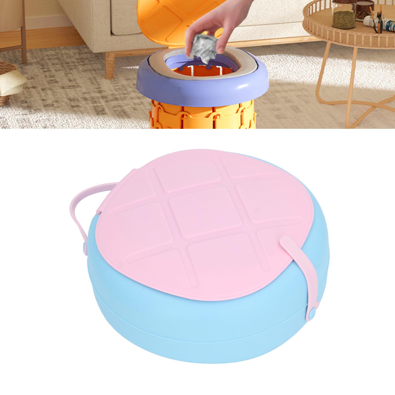 Kids Folding Toilet, Easy Clean Lightweight Safe Toddler Travel Potty Save Space Multifunctional for Boys for Emergency for Outdoor (Pink)