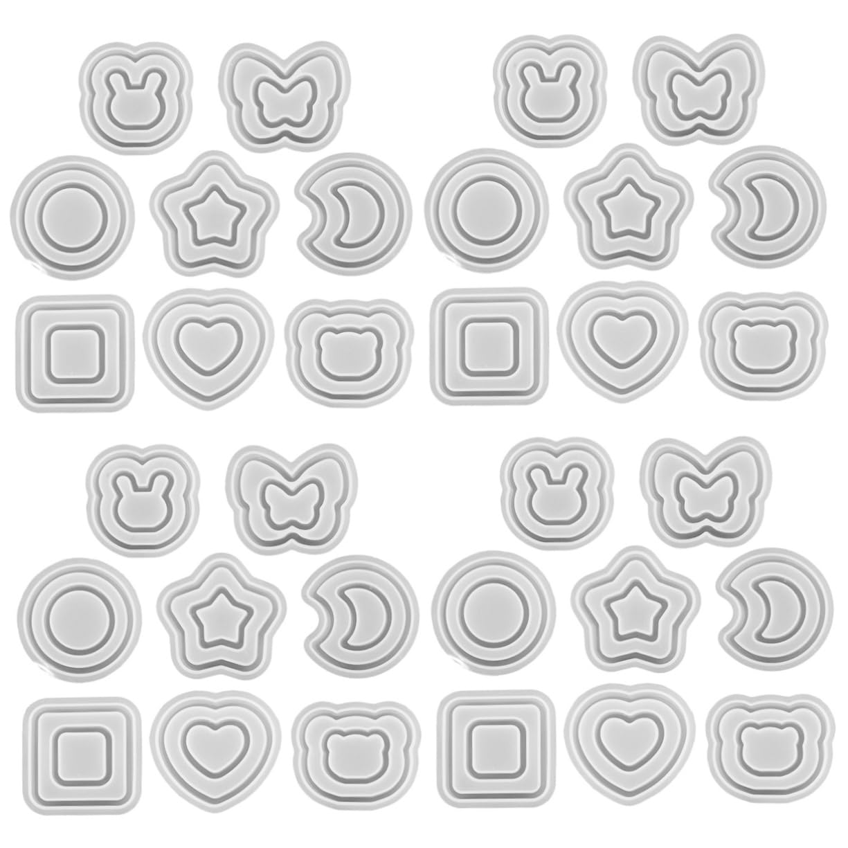 STOBOK 32pezzi Stampo Silicone Per Portachiavi Epoxy Silicone Flessibili Per Creazione Ciondoli Di Con Sabbia Movimento Facile Da Demouldare e Pulire