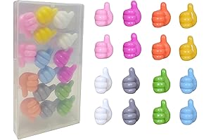 16pcs Self Adhesive Thumb Wall Hooks for Cables,Toothbrush Holder, Creative Adhesive Thumb...