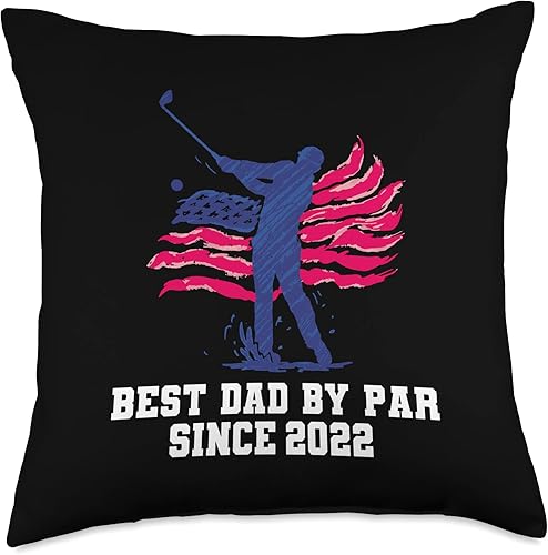 Best dad by par since 2022 Throw Pillow 18x18 Multicolor