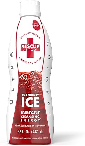 Rescue Detox ICE - Sabor a arándano - 32oz  Funciona en 90 minutos hasta 5 horas