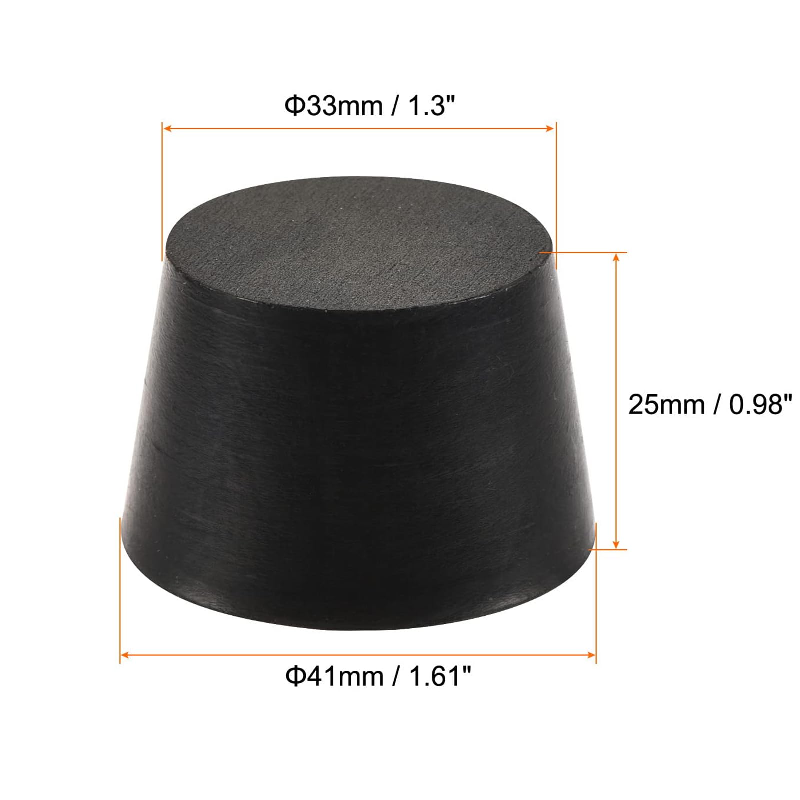 TOP-VIGOR 5Pcs Rubber Tapered Plug, 33mm to 41mm Solid Silicone Stopper - Image 2