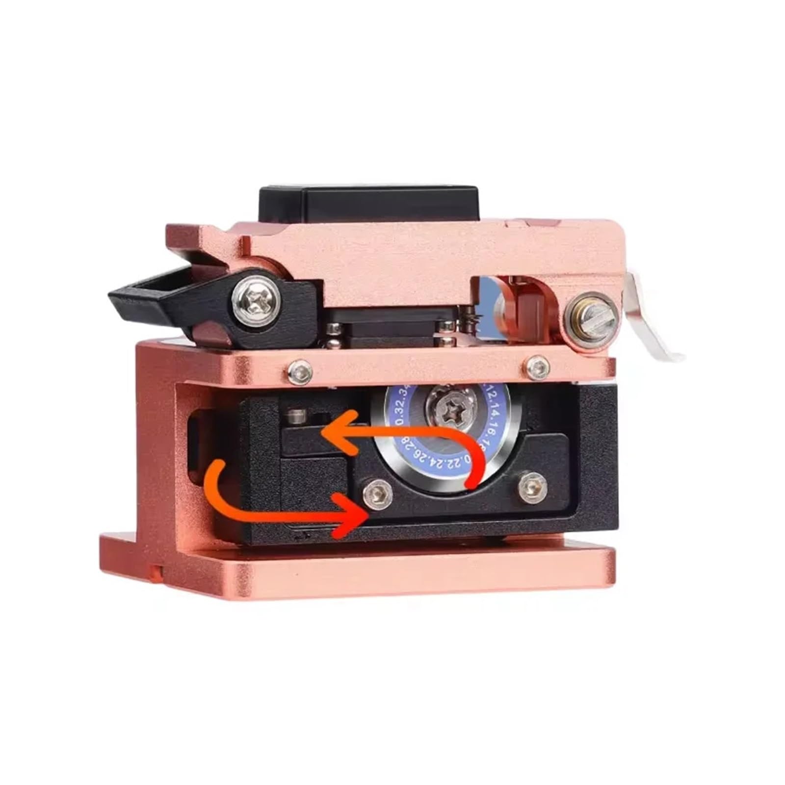 Cuchilla de fibra, Cortador de fibra óptica M6 oro rosa, cortador automático retorno alta precisión, cable termofusible