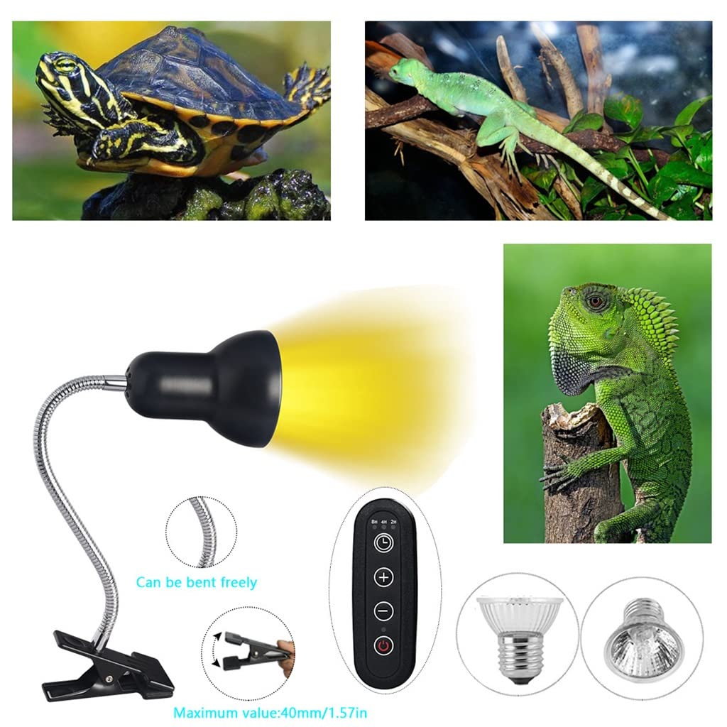 Lampada Riscaldante per Rettili Lampada Tartaruga Lampada Termica per Rettili da 50 W UVA UVB, con Clip Ruotabile a 360 °, Lampada Termica per Animali Domestici per Rettili, Pesci (Color : 2pcs)