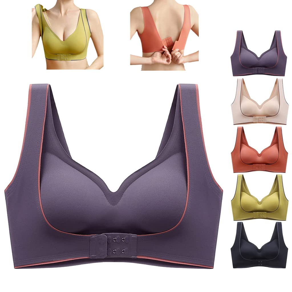 Women's Push-up Latex Bra,Comfortable Front Button Supportive Bras for  Women No Underwire No Padding,5d Wireless Contour Bra Sports Yoga Running  Bra.