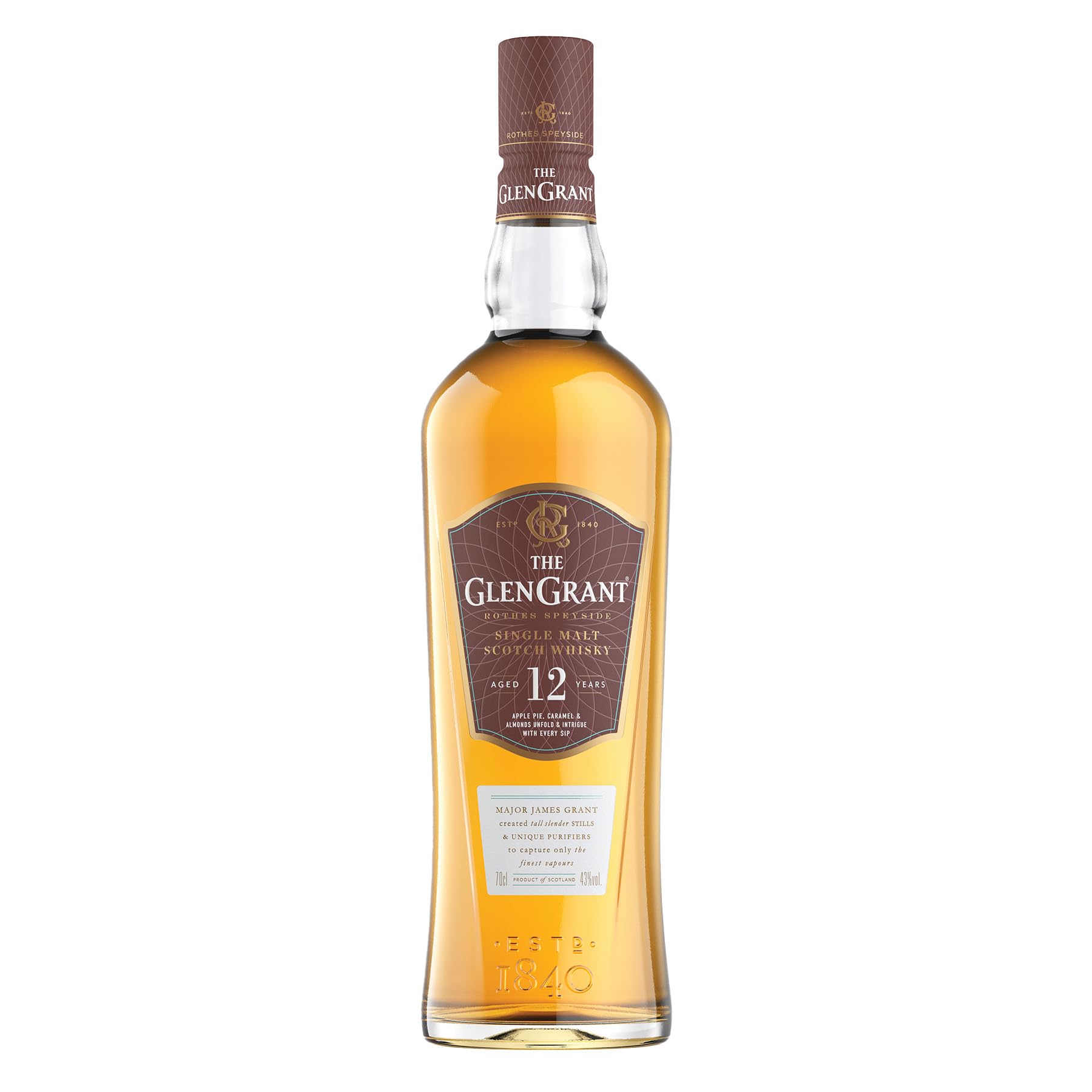 Glen Grant 12 Jahre Single Malt Scotch Whisky | Whisky aus Schottland | in Eichenholzfässern gereift| in Geschenk-Karton | 43% Vol.| 1 x 0,7 l