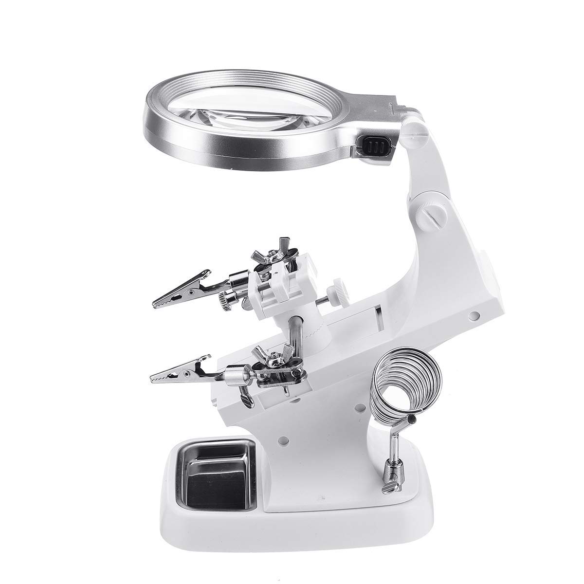 Lente d'Ingrandimento con Morsetto a 10 LED, Supporto per Saldatore, Strumento di ingrandimento, Bellissimo Scenario