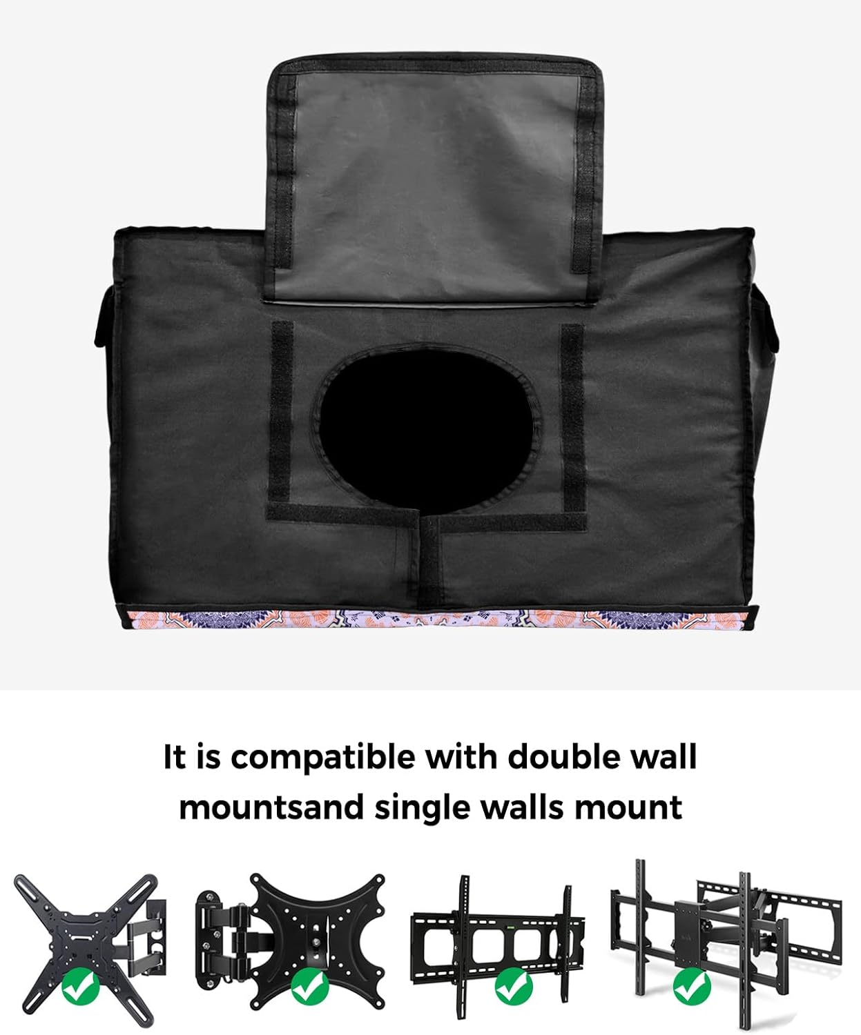 Outdoor TV Cover - Indian Abstract Line Color Block Waterproof and Weatherproof 48"-50" LCD Movable Shield TV Display Screen Protector Outside Television Covers