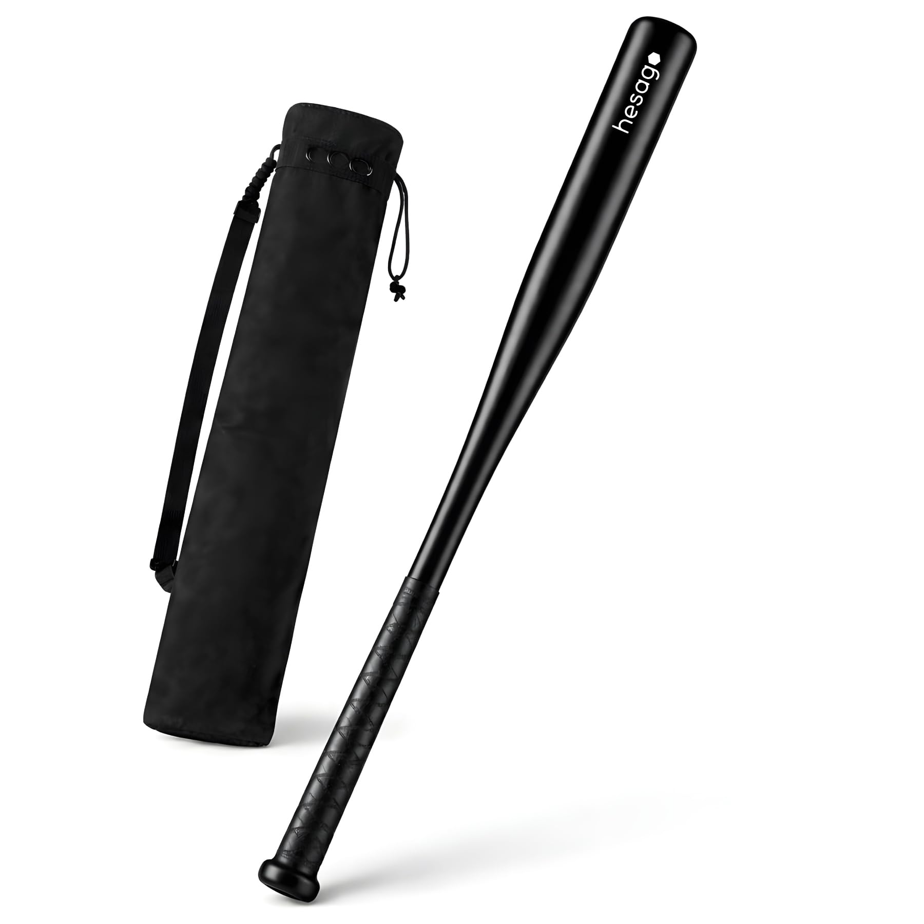 Hardstrike Batte de Baseball en Acier Trempé – Finition Noir Mat – Poignée Antidérapante avec Bande Enroulée – Housse en Flanelle Incluse