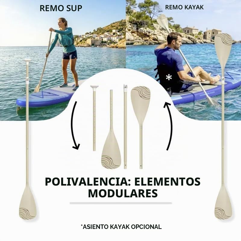 Pala hinchable Airgliss Moon 11.0 hasta 2 personas (máx. 170 kg) | Adulto y niño | Estable y de calidad | Completo con todos los accesorios: PAGAA, INFLADOR, bolsa, ALERON, Leash