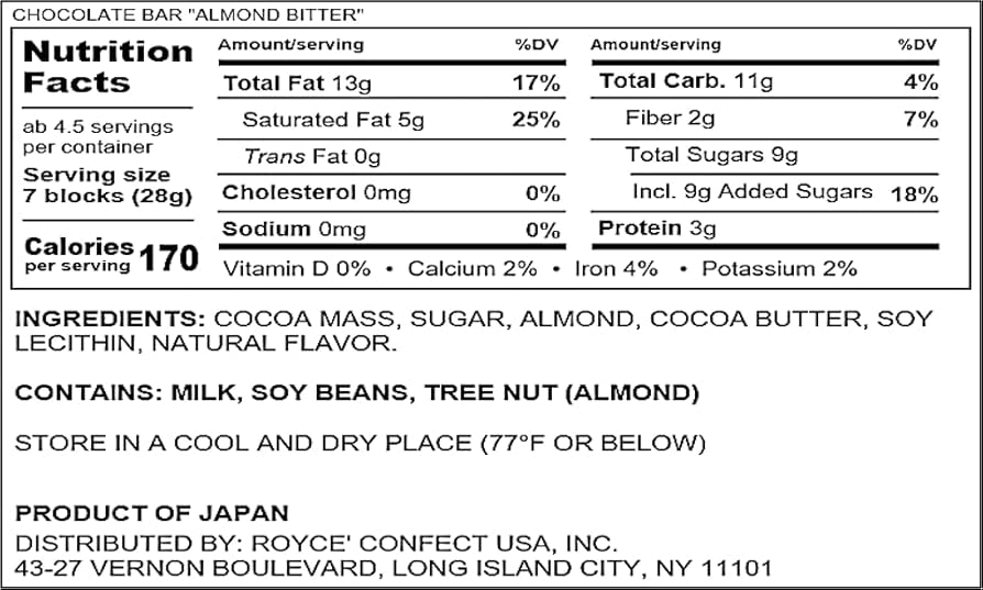 アーモンド　板 板チョコレート[アーモンド入りビター]｜ロイズ（ROYCE'）公式
