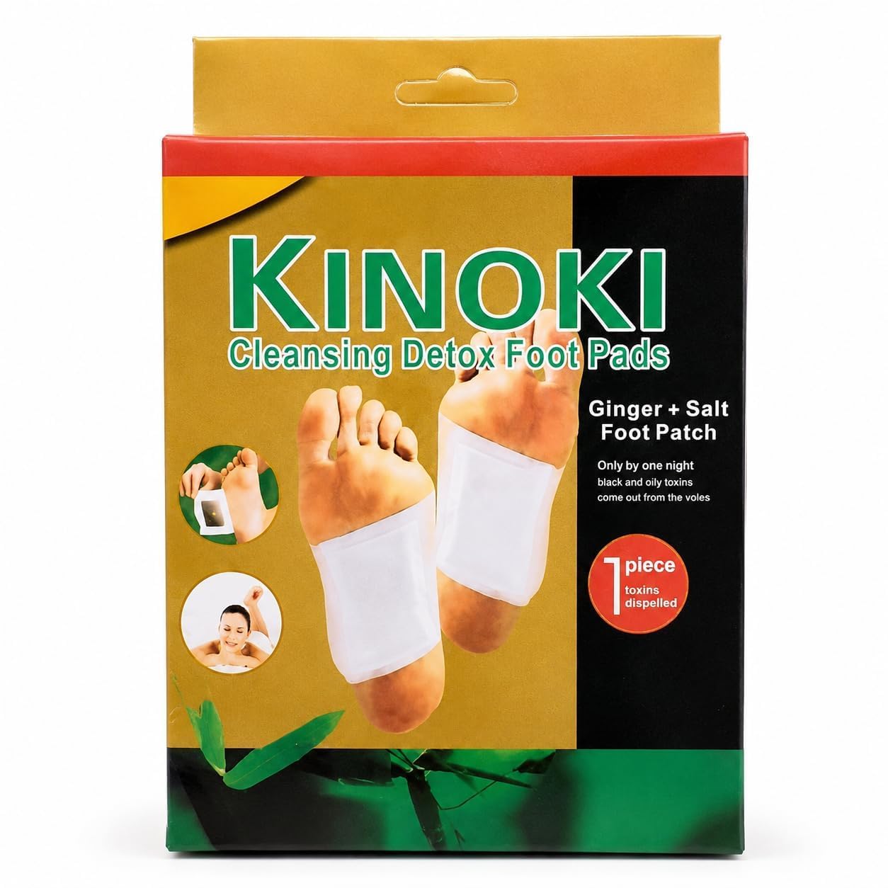 Detox Foot Pads with Ginger & Salt Formula, Overnight Adhesive Foot Patches for Foot Care & Relaxation, Easy-to-Apply Wellness Pads with Strong Adhesive Sheets, Pack of 10 Pads-image-1