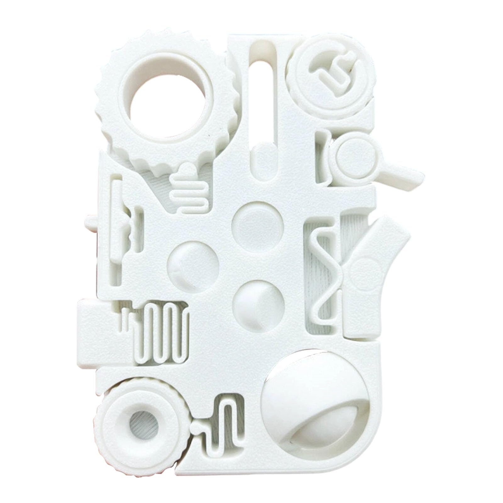 12-in-1 Fidget Toy, 3D Printed Multi-Function Fidget Slider,with Spinner, Clicker, Slider, Joystick, Smooth Rotating Sensory Toy, Portable Desk Fidget Toys for Adults Kids Office (White)