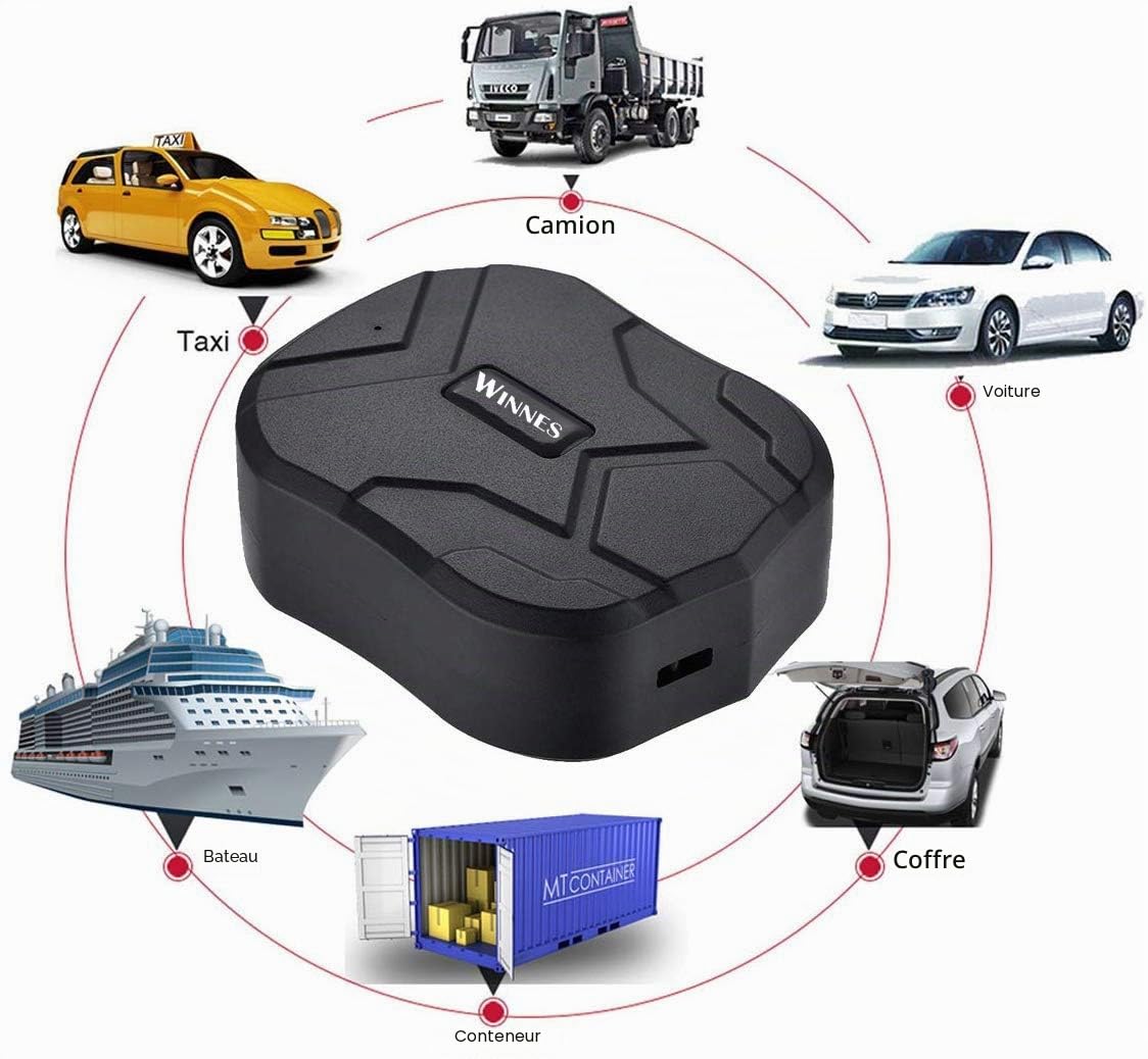 Traceur GPS Voiture TK905 Tracker Imperméable avec Alarme de Géo-Clôture Étanche, Traqueur GPS pour Voiture/Véhicule/Moto/Flotte, Montage Magnétique et Batterie 5000mah (90 Jours en Veille)