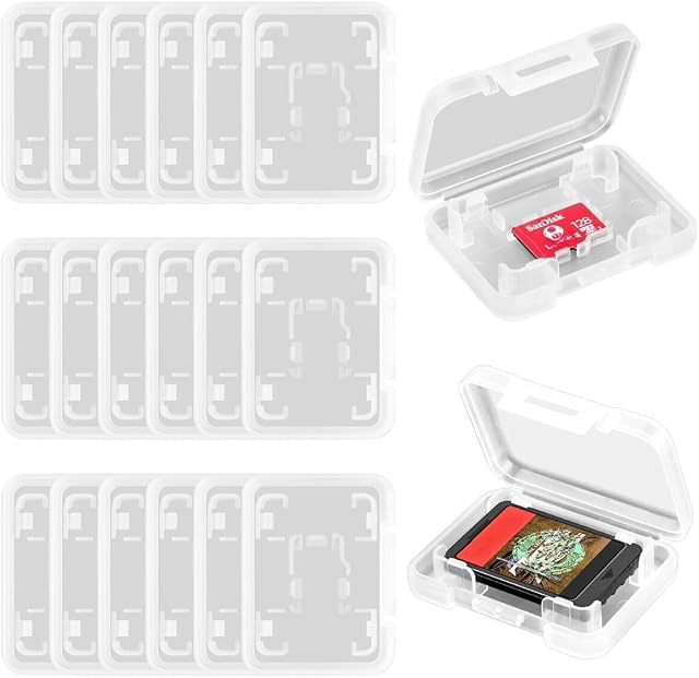 20PCS Stockage de boîtier de jeu de commutation compatible avec Nintendo Switch/OLED/Lite, Portable Jeu unique dédié TF Porte-cartes Mini Boîte de protection pour commutateur Nintendo Lite OLED