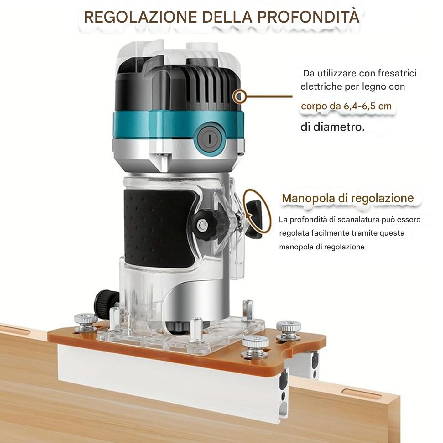 Localisateur pour machine à sculpter en bois - 2 en 1 Outil multifonction réglable pour rainure - Cutter avec rouleau bakélite Localisateur de jonction, pour travaux manuels réparations faleg