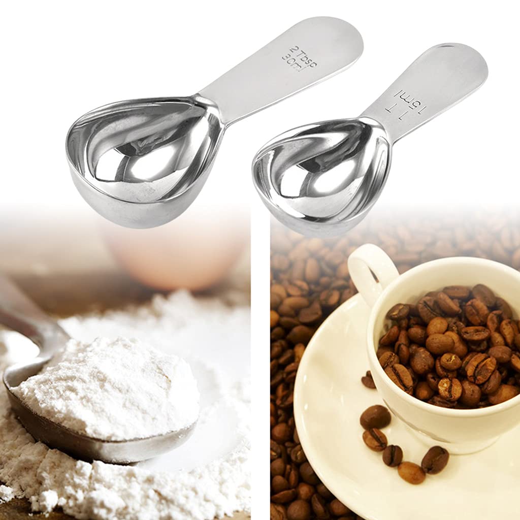 Cuillère à mesurer en acier inoxydable 15/30 ml - 1 cuillère à soupe à poignée courte - Cuillères à mesurer pour café et thé