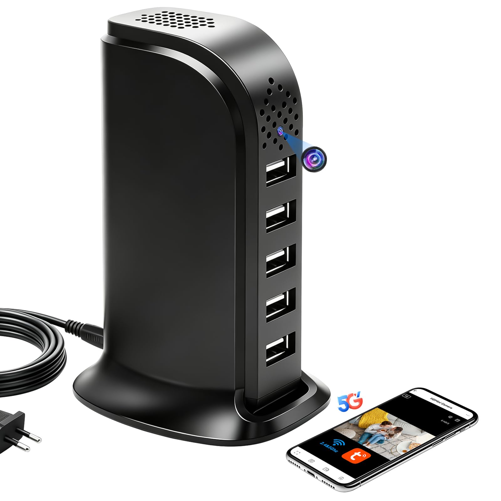Telecamera Nascosta Wi-Fi, Mini Telecamera Spia, Micro Telecamera Nascosta