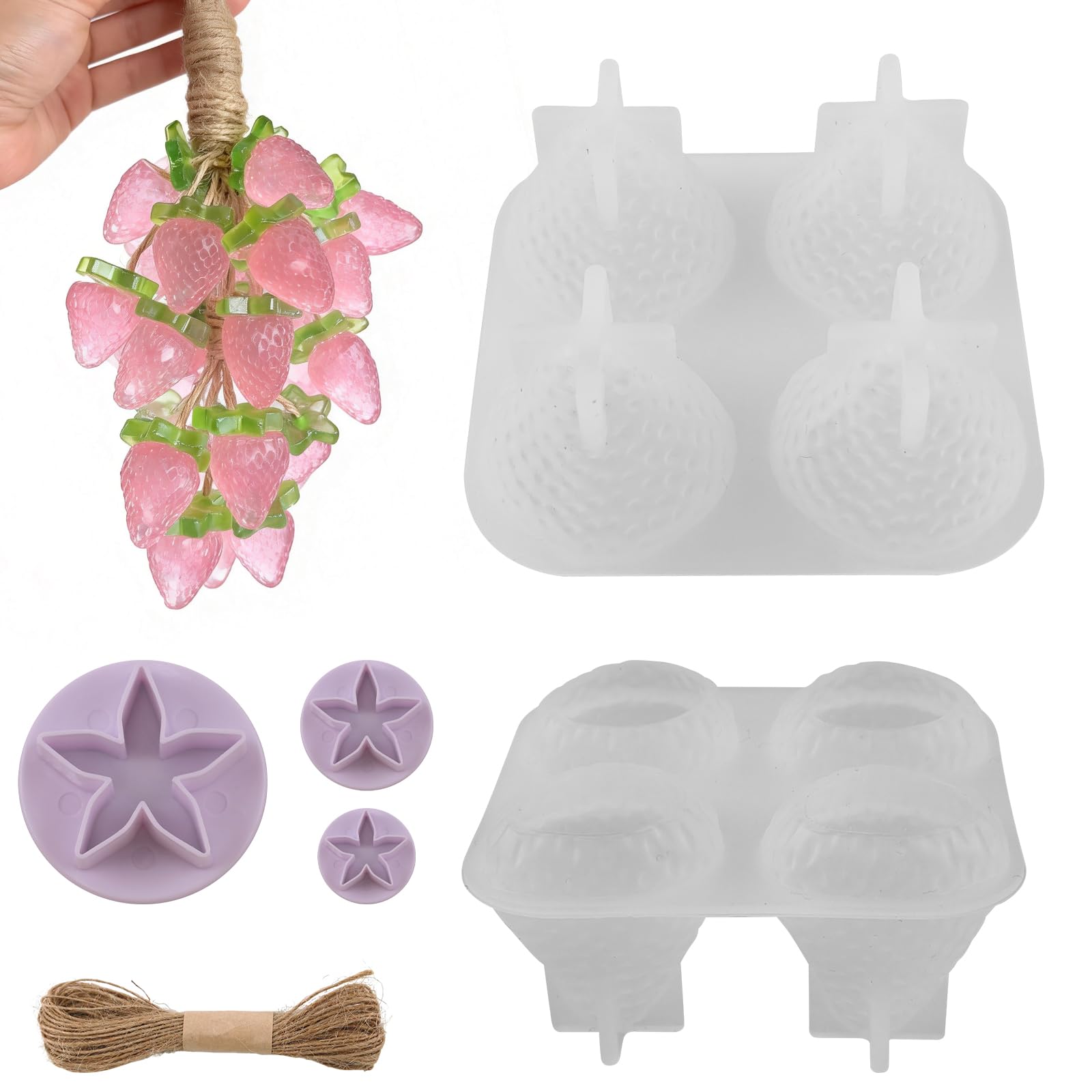 DIY Silicone Strawberry Shaped Grape Soap Molds Exquisite Soap Making Kit Moldes para Jabones Artesanales Grape Soap Mold for Handmade Soap Making Gift Christmas-image-42