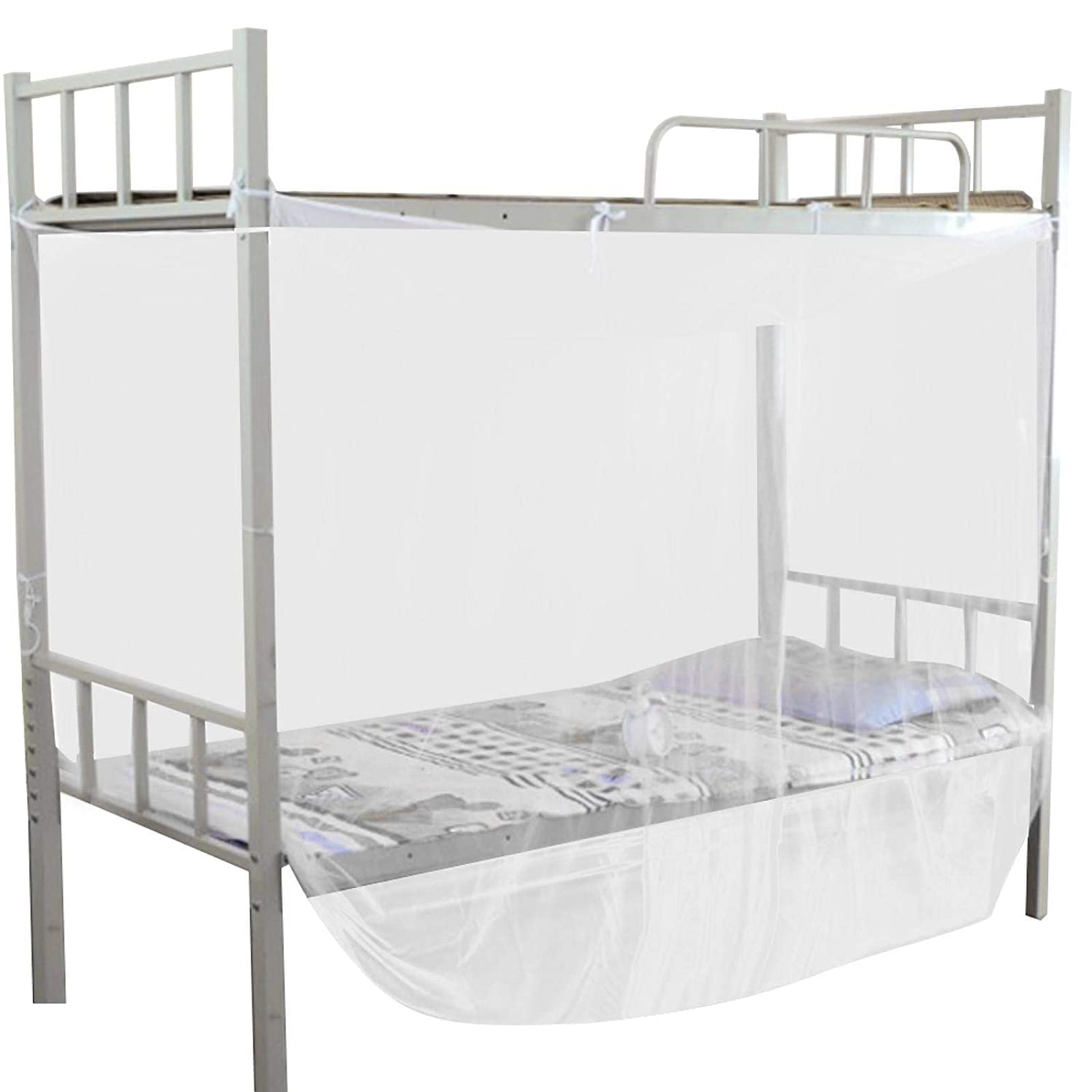 ADIUM Canopy Bed Curtains, Four Corner Rebate Prevent Mosquito Bites Bed Canopy Curtains for Bunk Bed for School Dormitory(95x195x150cm)