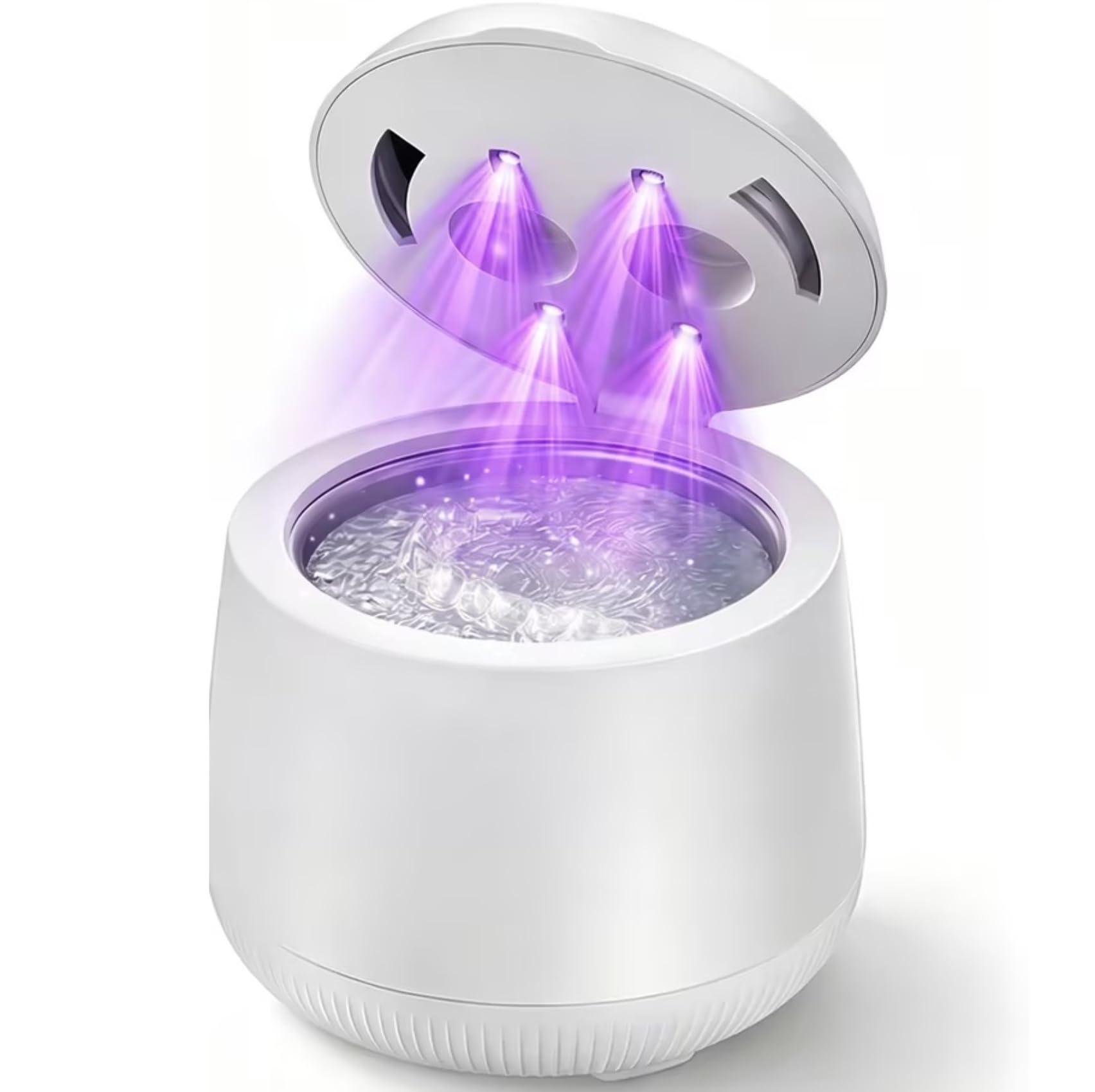 Xbeauty Macchina per la pulizia a ultrasuoni per protesi, 48 kHz con 4 modalità temporizzate, timer digitale per fermi, paradenti, bretelle, allineatori, spazzolini da denti e gioielli, rosa chiaro