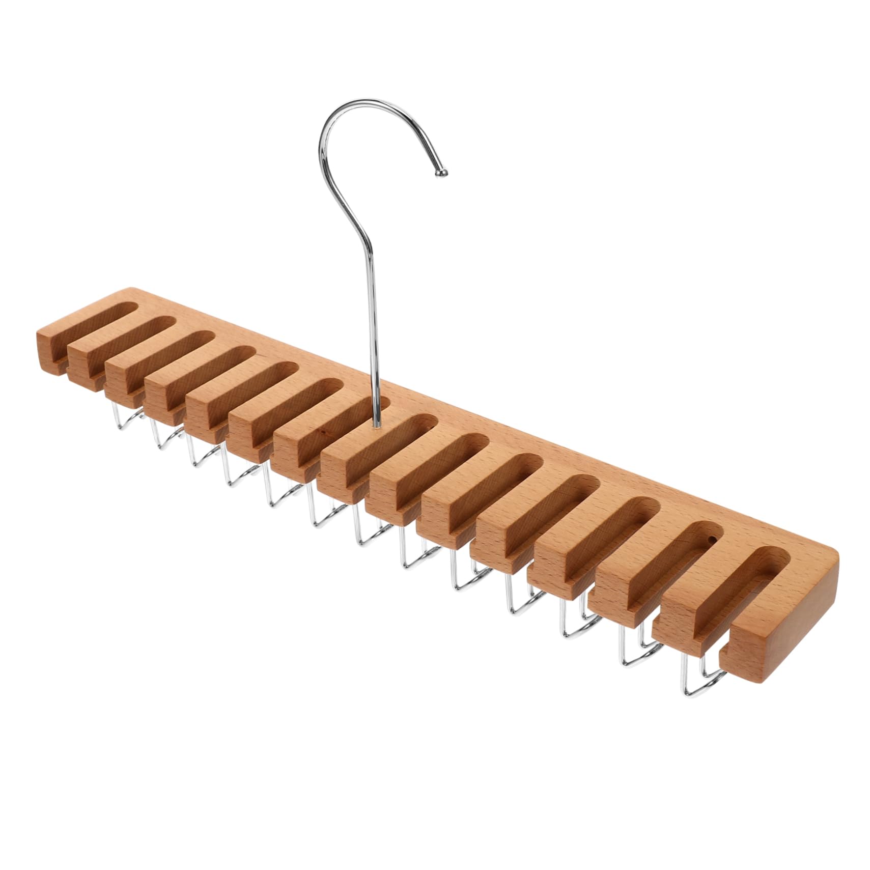 Alipis Belt Rack Hanger Multi-Purpose Wooden Belt Organizer for Closet Accessory Storage Slot Design Sturdy Construction Natural Finish