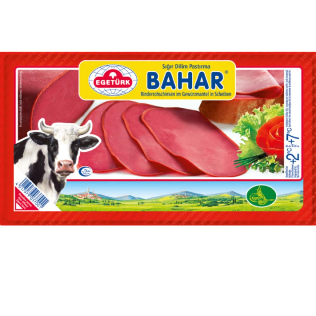 Egeturk Bahar Pastrami Bœuf Pastirma Salami Goût Turc Viande Halal 100 g x 3 Pack par Pufai