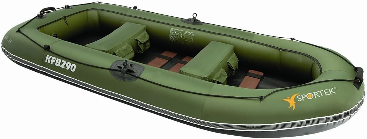 Sportek KFB290 Unisex Inflatable Fishing Boat - Green