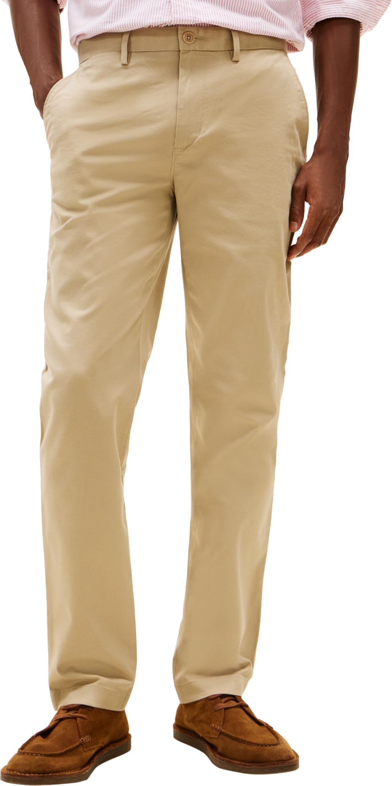 Tommy Hilfiger Uomo Pantaloni Core Denton 1985 Pima Cotton Chino, Beige (Batique Khaki), 33W/32L-image