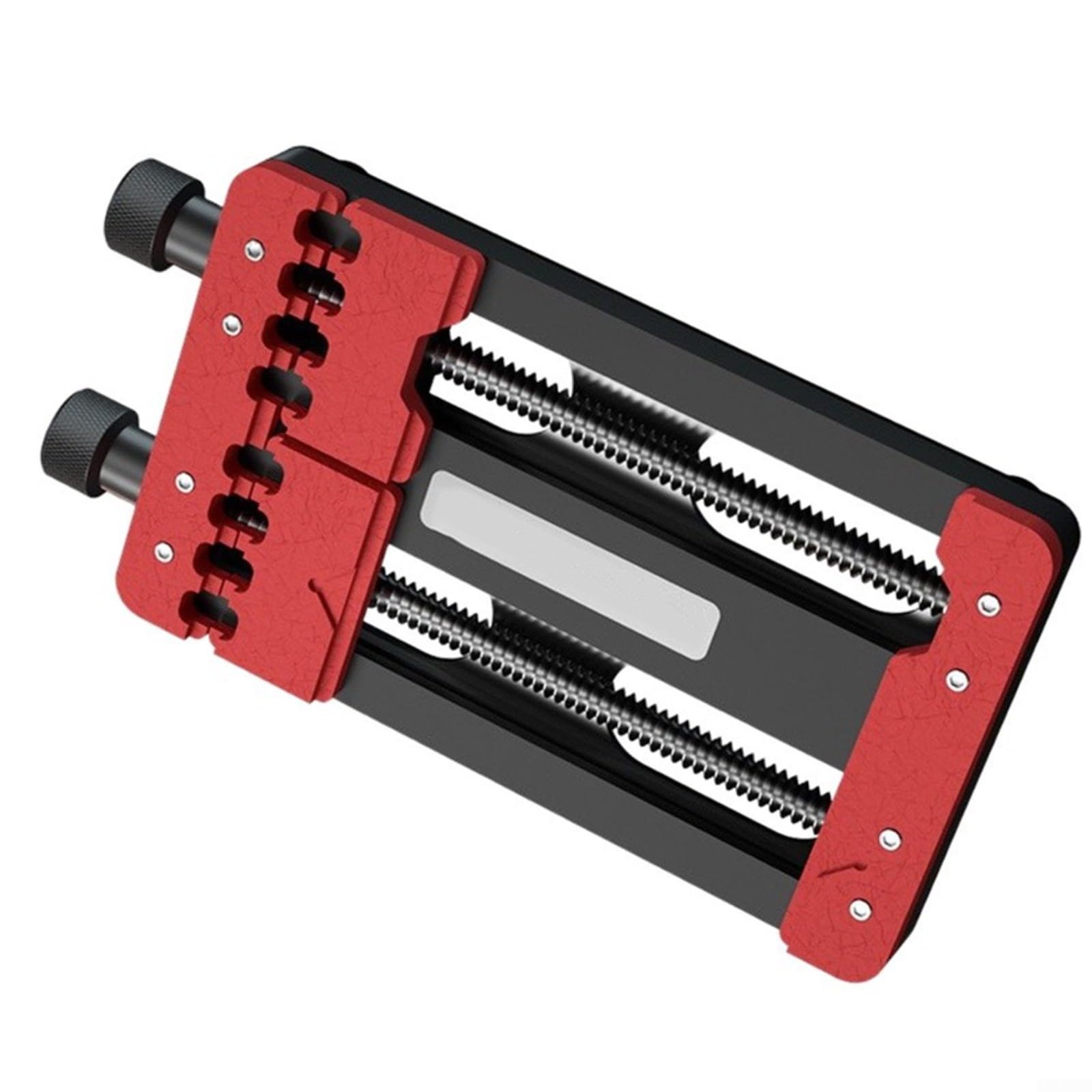 Metall PCB Fixierwerkzeug mit Doppel-Lager Mechanismus für Motherboard Reparatur, Soldering Clamp für IC Chips, 155x80x20mm, Rot/Schwarz