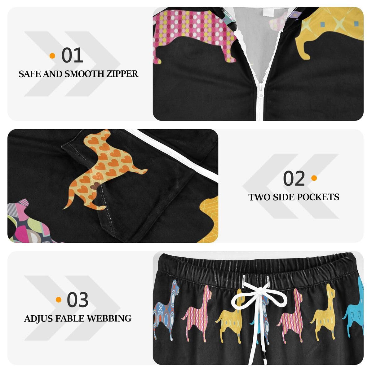 Conjunto deportivo de 2 piezas para mujer, diseño de perro salchicha, conjunto deportivo de manga larga para cachorros