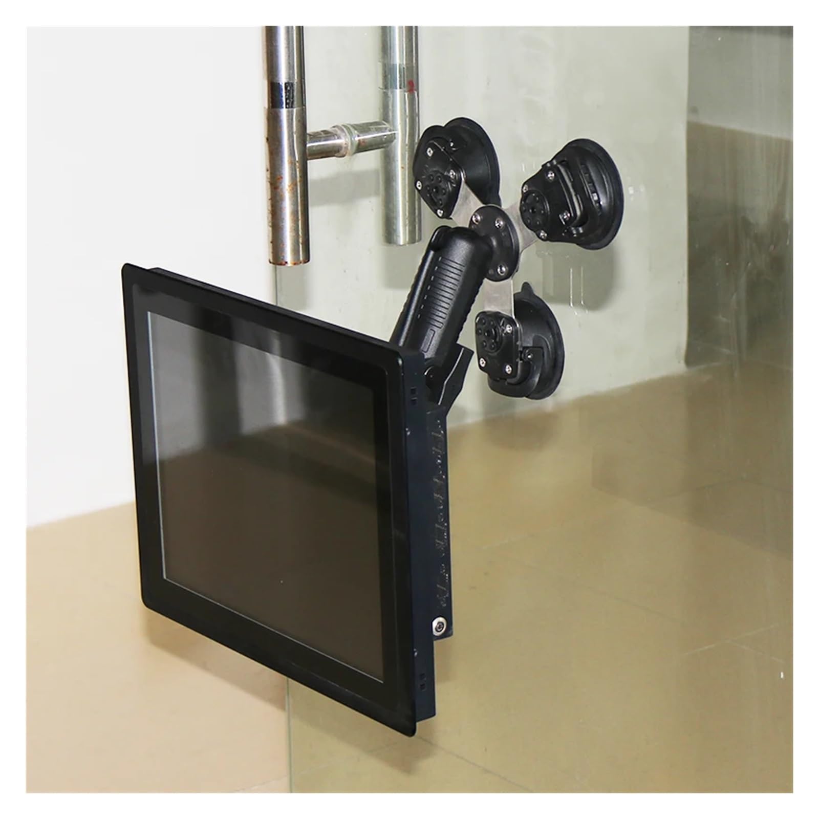 elevador de succión, Ventosa triple con bola de 1,5" / 38 mm, base de montaje for automóvil resistente con 3 ventosas compatible