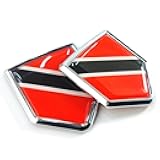 Newperlite Trinidad and Tobago Flag Decal Sticker Car Emblem Tobagonian Flag Car Decoration Accessories Chrome Shield for Truck Vehicles Cars, 2 Pack
