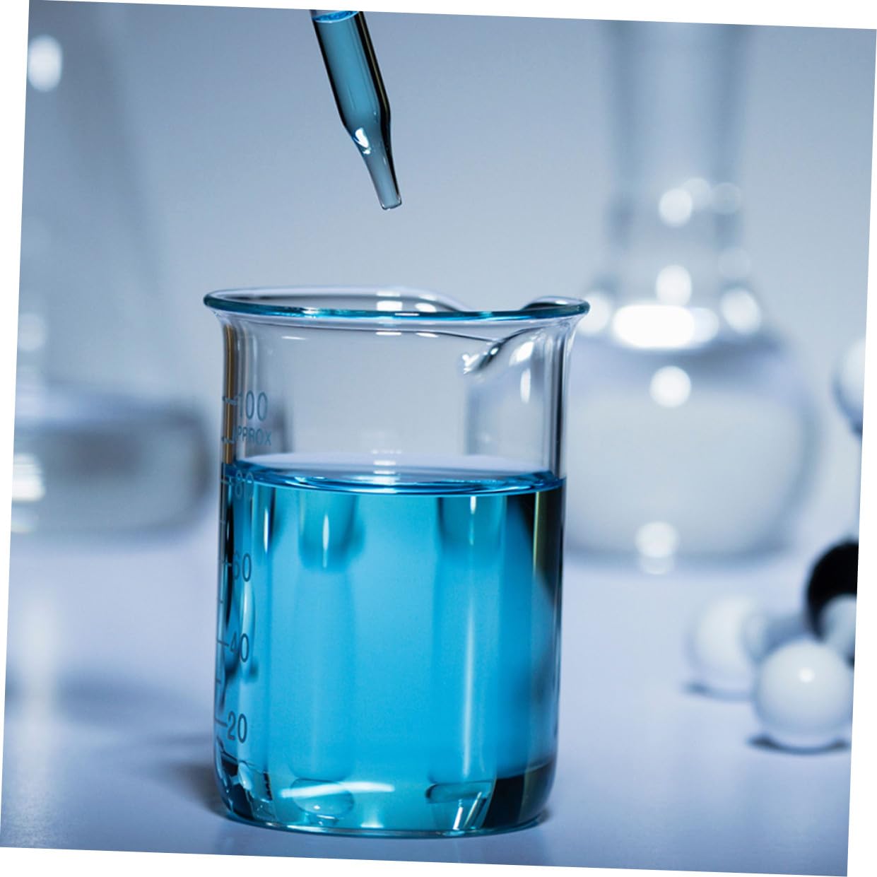 Sosoport 10 Pezzi Brocca Graduata in Vetro 100ml Tazza di Misurazione Portatile Facile da Pulire per Laboratorio e Uso Scientifico