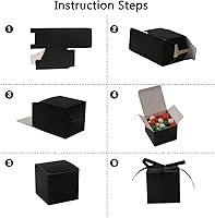 Vista 6 de COTOPHER 60 cajas de regalo pequeñas, cajas de regalo de 2 x 2 x 2 pulgadas, cajas de regalo de papel con cintas, caja de dulces para regalos